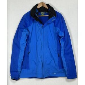 LL Bean Weather Challenger Polartec 3 in 1 Blue Large Jacket Removable Liner EUC